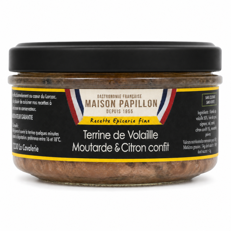 Terrine de volaille moutarde & citron confit
