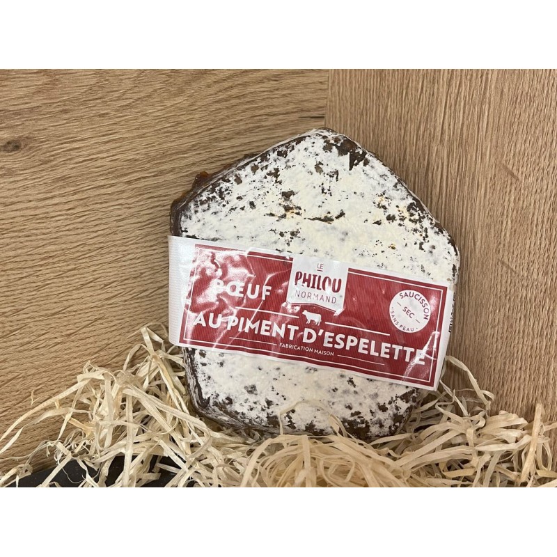 Saucisson au boeuf piment d'Espelette Saucisson au boeuf piment d'Espelette